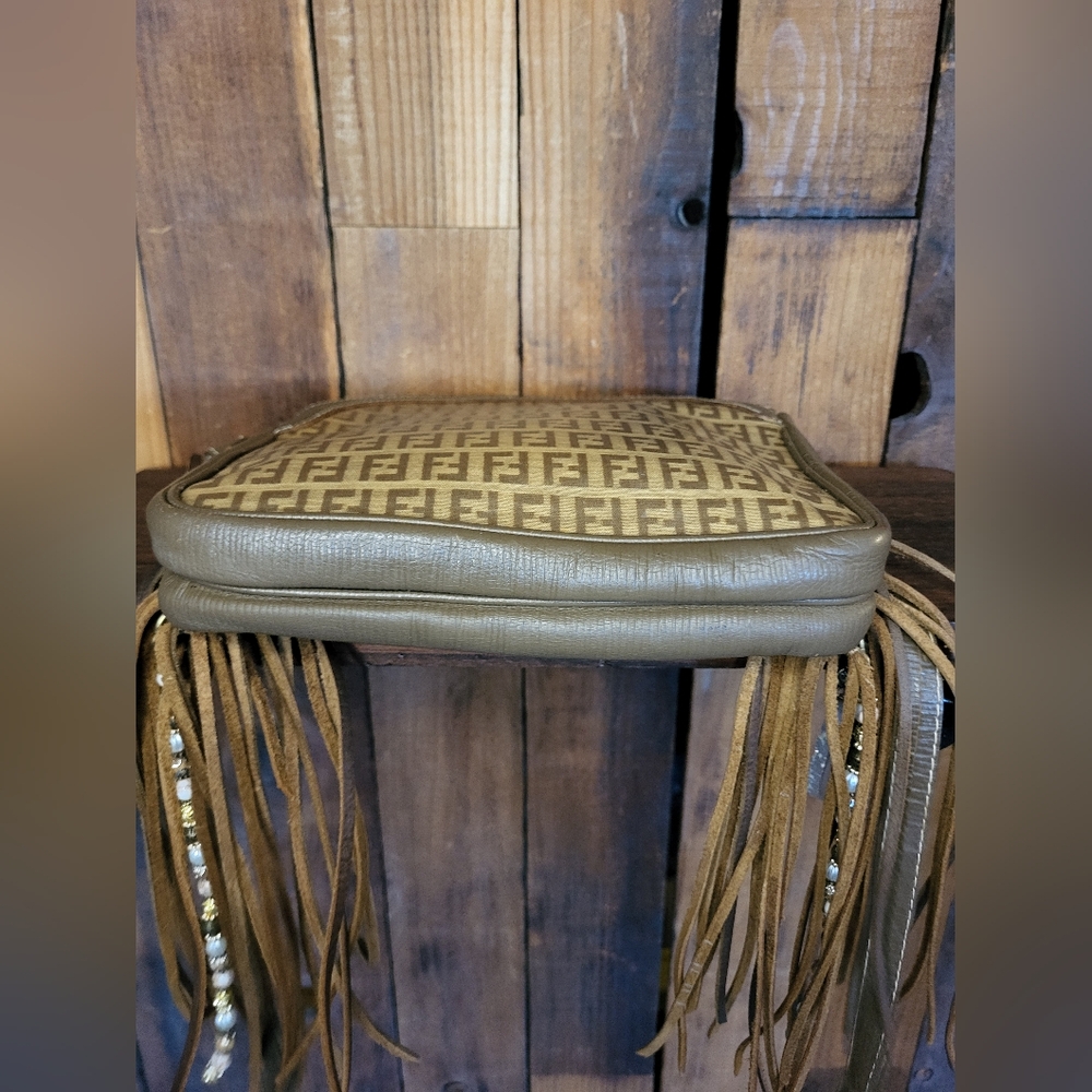 Fendi Tan and Brown Fringe Crossbody Bag - Picture 10 of 16